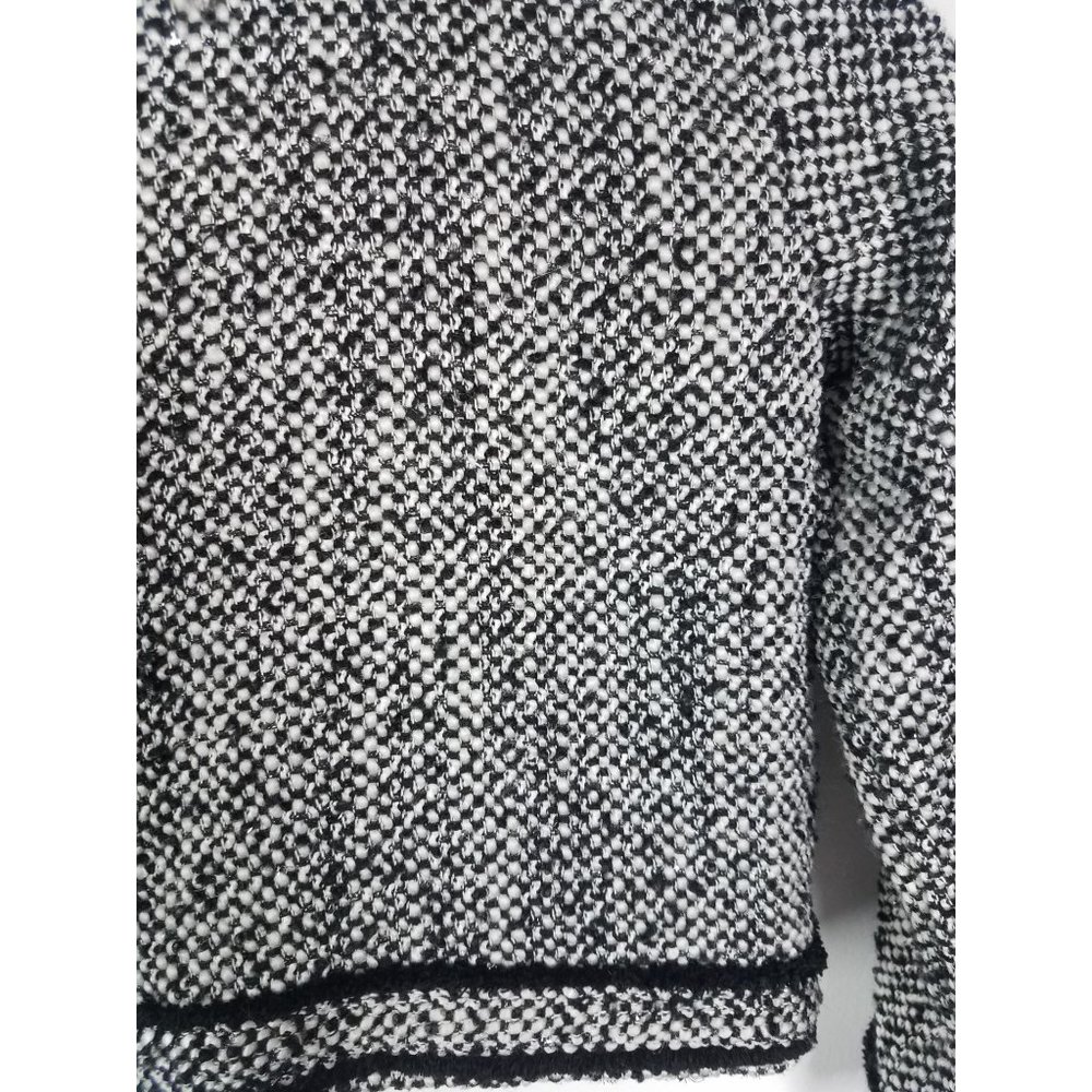 Lands' End Girls Sz. 7/8 Black/White/Silver Tweed Button Up Jacket/Blazer - Picture 9 of 9